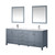 Lexora  LJ342280DBWQM30F Jacques 80" Dark Grey Double Vanity, White Quartz Top, White Square Sinks and 30" Mirrors w/ Faucets