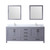 Lexora Jacques 80" Dark Grey Double Vanity Cabinet, White Quartz Top, White Square Sinks and 30" Mirrors w/ Faucets