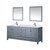 Lexora LJ342280DBWQM30F Jacques 80" Dark Grey Double Vanity Cabinet, White Quartz Top, White Square Sinks and 30" Mirrors w/ Faucets