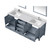 Lexora LJ342280DBWQM30F Jacques 80" Dark Grey Double Vanity Cabinet, White Quartz Top, White Square Sinks and 30" Mirrors w/ Faucets