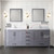 Lexora LJ342280DBWQM30F Jacques 80" Dark Grey Double Vanity Cabinet, White Quartz Top, White Square Sinks and 30" Mirrors w/ Faucets