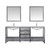 Lexora  LJ342280DDWQM30 Jacques 80" Distressed Grey Double Vanity, White Quartz Top, White Square Sinks and 30" Mirrors w/ Faucets