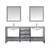 Lexora  LJ342280DDWQM30F Jacques 80" Distressed Grey Double Vanity, White Quartz Top, White Square Sinks and 30" Mirrors w/ Faucets