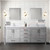 Lexora Jacques 80" Distressed Grey Double Vanity Cabinet, White Quartz Top, White Square Sinks and 30" Mirrors w/ Faucets