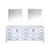 Lexora LJ342284DAWQM34 Jacques 84" White Double Vanity Cabinet, White Quartz Top, White Square Sinks and 34" Mirrors