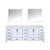 Lexora Jacques 84" White Double Vanity Cabinet, White Quartz Top, White Square Sinks and 34" Mirrors