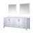 Lexora LJ342284DAWQM34 Jacques 84" White Double Vanity Cabinet, White Quartz Top, White Square Sinks and 34" Mirrors