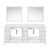 Lexora LJ342284DAWQM34 Jacques 84" White Double Vanity Cabinet, White Quartz Top, White Square Sinks and 34" Mirrors