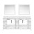 Lexora LJ342284DAWQM34 Jacques 84" White Double Vanity Cabinet, White Quartz Top, White Square Sinks and 34" Mirrors
