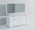 Lexora LJ342284DAWQM34 Jacques 84" White Double Vanity Cabinet, White Quartz Top, White Square Sinks and 34" Mirrors