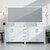 Lexora LJ342284DAWQM34 Jacques 84" White Double Vanity Cabinet, White Quartz Top, White Square Sinks and 34" Mirrors
