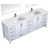 Lexora  LJ342284DAWQM34F Jacques 84" White Double Vanity, White Quartz Top, White Square Sinks and 34" Mirrors w/ Faucets