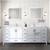 Lexora LJ342284DAWQM34F Jacques 84" White Double Vanity Cabinet, White Quartz Top, White Square Sinks and 34" Mirrors w/ Faucets