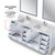 Lexora LJ342284DAWQM34F Jacques 84" White Double Vanity Cabinet, White Quartz Top, White Square Sinks and 34" Mirrors w/ Faucets