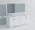 Lexora LJ342284DAWQM34F Jacques 84" White Double Vanity Cabinet, White Quartz Top, White Square Sinks and 34" Mirrors w/ Faucets