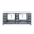 Lexora LJ342284DBWQ000 Jacques 84" Dark Grey Double Vanity Cabinet, White Quartz Top, White Square Sinks and no Mirror
