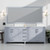 Lexora LJ342284DBWQ000 Jacques 84" Dark Grey Double Vanity Cabinet, White Quartz Top, White Square Sinks and no Mirror