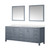Lexora LJ342284DBWQM34 Jacques 84" Dark Grey Double Vanity Cabinet, White Quartz Top, White Square Sinks and 34" Mirrors