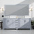 Lexora Jacques 84" Dark Grey Double Vanity Cabinet, White Quartz Top, White Square Sinks and 34" Mirrors