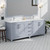 Lexora LJ342284DBWQM34 Jacques 84" Dark Grey Double Vanity Cabinet, White Quartz Top, White Square Sinks and 34" Mirrors