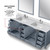 Lexora LJ342284DBWQM34F Jacques 84" Dark Grey Double Vanity Cabinet, White Quartz Top, White Square Sinks and 34" Mirrors w/ Faucets