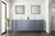 Lexora LJ342284DBWQM34F Jacques 84" Dark Grey Double Vanity Cabinet, White Quartz Top, White Square Sinks and 34" Mirrors w/ Faucets