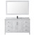 Wyndham WCV252560SWBCMUNSM58 Daria 60 Inch Single Bathroom Vanity in White, White Carrara Marble Countertop, Undermount Square Sink, Matte Black Trim, 58 Inch Mirror