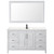 Wyndham WCV252560SWBC2UNSM58 Daria 60 Inch Single Bathroom Vanity in White, Carrara Cultured Marble Countertop, Undermount Square Sink, Matte Black Trim, 58 Inch Mirror