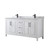 Wyndham WCV252572DWBCMUNSMXX Daria 72 Inch Double Bathroom Vanity in White, White Carrara Marble Countertop, Undermount Square Sinks, Matte Black Trim