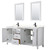 Wyndham WCV252572DWBC2UNSM24 Daria 72 Inch Double Bathroom Vanity in White, Carrara Cultured Marble Countertop, Undermount Square Sinks, Matte Black Trim, 24 Inch Mirrors