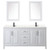 Wyndham WCV252572DWBC2UNSM24 Daria 72 Inch Double Bathroom Vanity in White, Carrara Cultured Marble Countertop, Undermount Square Sinks, Matte Black Trim, 24 Inch Mirrors