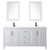 Wyndham WCV252572DWBWCUNSM24 Daria 72 Inch Double Bathroom Vanity in White, White Cultured Marble Countertop, Undermount Square Sinks, Matte Black Trim, 24 Inch Mirrors