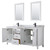 Wyndham WCV252572DWBCMUNSM24 Daria 72 Inch Double Bathroom Vanity in White, White Carrara Marble Countertop, Undermount Square Sinks, Matte Black Trim, 24 Inch Mirrors