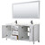 Wyndham WCV252572DWBC2UNSM70 Daria 72 Inch Double Bathroom Vanity in White, Carrara Cultured Marble Countertop, Undermount Square Sinks, Matte Black Trim, 70 Inch Mirror