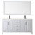 Wyndham WCV252572DWBC2UNSM70 Daria 72 Inch Double Bathroom Vanity in White, Carrara Cultured Marble Countertop, Undermount Square Sinks, Matte Black Trim, 70 Inch Mirror