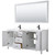 Wyndham WCV252572DWBWCUNSM70 Daria 72 Inch Double Bathroom Vanity in White, White Cultured Marble Countertop, Undermount Square Sinks, Matte Black Trim, 70 Inch Mirror