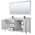 Wyndham WCV252572DWBCMUNSM70 Daria 72 Inch Double Bathroom Vanity in White, White Carrara Marble Countertop, Undermount Square Sinks, Matte Black Trim, 70 Inch Mirror