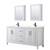 Wyndham WCV252572DWBC2UNSMED Daria 72 Inch Double Bathroom Vanity in White, Carrara Cultured Marble Countertop, Undermount Square Sinks, Matte Black Trim, Medicine Cabinets