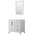 Wyndham WCV252536SWBCXSXXM24 Daria 36 Inch Single Bathroom Vanity in White, No Countertop, No Sink, Matte Black Trim, 24 Inch Mirror