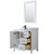 Wyndham WCV252536SWBCMUNSM24 Daria 36 Inch Single Bathroom Vanity in White, White Carrara Marble Countertop, Undermount Square Sink, Matte Black Trim, 24 Inch Mirror