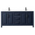 Wyndham WCV252572DBBWCUNSMXX Daria 72 Inch Double Bathroom Vanity in Dark Blue, White Cultured Marble Countertop, Undermount Square Sinks, Matte Black Trim