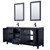 Wyndham WCV252572DBBWCUNSM24 Daria 72 Inch Double Bathroom Vanity in Dark Blue, White Cultured Marble Countertop, Undermount Square Sinks, Matte Black Trim, 24 Inch Mirrors