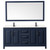 Wyndham WCV252572DBBC2UNSM70 Daria 72 Inch Double Bathroom Vanity in Dark Blue, Carrara Cultured Marble Countertop, Undermount Square Sinks, Matte Black Trim, 70 Inch Mirror