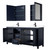 Wyndham WCV252572DBBWCUNSMED Daria 72 Inch Double Bathroom Vanity in Dark Blue, White Cultured Marble Countertop, Undermount Square Sinks, Matte Black Trim, Medicine Cabinets