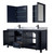 Wyndham WCV252572DBBCMUNSMED Daria 72 Inch Double Bathroom Vanity in Dark Blue, White Carrara Marble Countertop, Undermount Square Sinks, Matte Black Trim, Medicine Cabinets