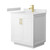 Wyndham WCF292930SWGWCUNSMXX Miranda 30 Inch Single Bathroom Vanity in White, White Cultured Marble Countertop, Undermount Square Sink, Brushed Gold Trim