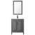 Wyndham WCV252530SGBC2UNSM24 Daria 30 Inch Single Bathroom Vanity in Dark Gray, Carrara Cultured Marble Countertop, Undermount Square Sink, Matte Black Trim, 24 Inch Mirror