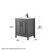 Wyndham WCV252530SGBC2UNSM24 Daria 30 Inch Single Bathroom Vanity in Dark Gray, Carrara Cultured Marble Countertop, Undermount Square Sink, Matte Black Trim, 24 Inch Mirror