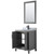 Wyndham WCV252530SGBCMUNSM24 Daria 30 Inch Single Bathroom Vanity in Dark Gray, White Carrara Marble Countertop, Undermount Square Sink, Matte Black Trim, 24 Inch Mirror