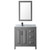 Wyndham WCV252536SGBCMUNSM24 Daria 36 Inch Single Bathroom Vanity in Dark Gray, White Carrara Marble Countertop, Undermount Square Sink, Matte Black Trim, 24 Inch Mirror